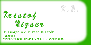 kristof mizser business card