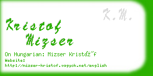 kristof mizser business card
